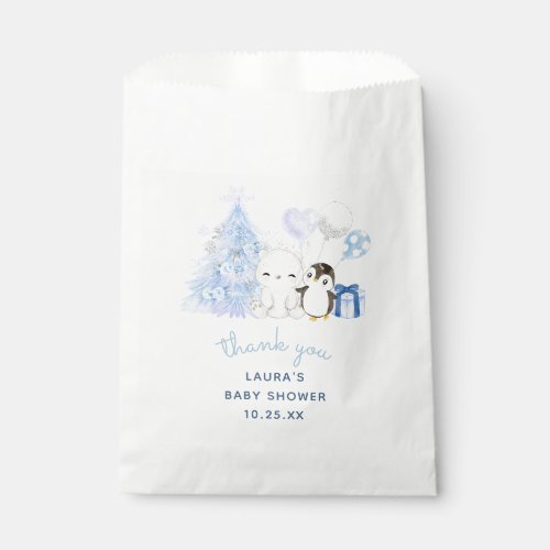 Winter woodland baby its cold outside Baby Shower Favor Bag