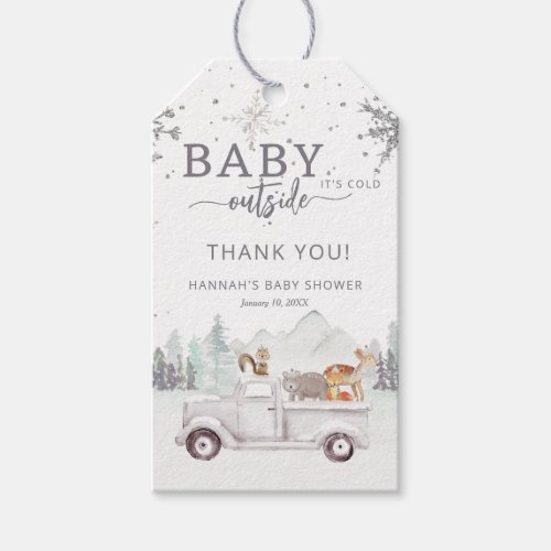 Winter Woodland Baby Its Cold Outside Baby Shower Gift Tags