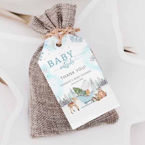 Winter Woodland Baby Its Cold Outside Baby Shower Gift Tags