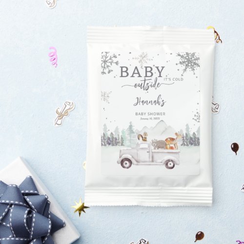Winter Woodland Baby Its Cold Outside Baby Shower Hot Chocolate Drink Mix