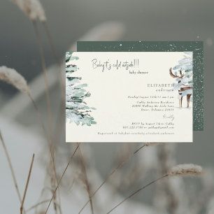 Winter Woodland Baby it's Cold Outside Baby Shower Invitation
