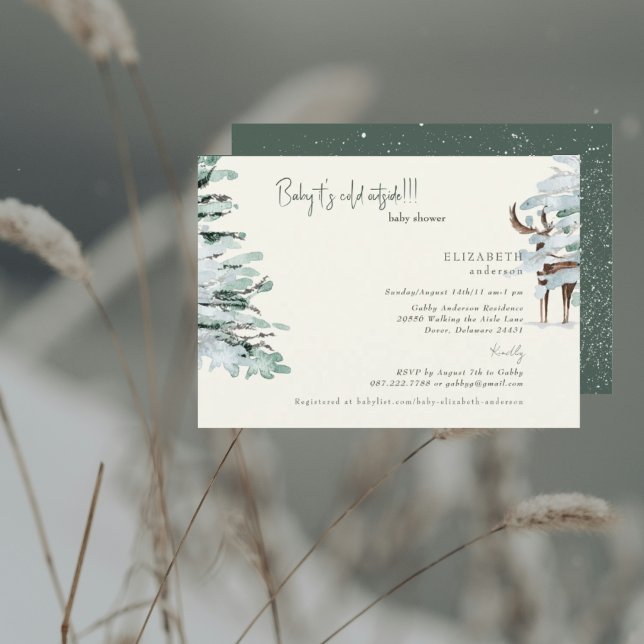 Winter Woodland Baby it's Cold Outside Baby Shower Invitation (Creator Uploaded)