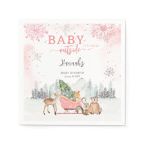 Winter Woodland Baby It's Cold Outside Baby Shower Napkins