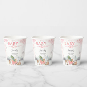 Winter Woodland Baby It's Cold Outside Baby Shower Paper Cups