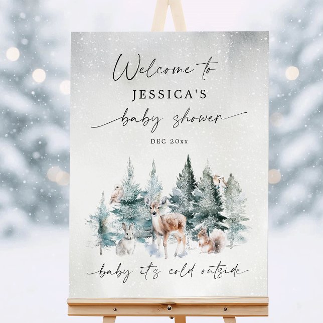 Winter Woodland Baby It's Cold Outside Welcome Foam Board (Creator Uploaded)