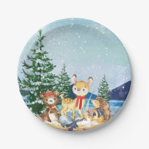 Winter Woodland Baby Shower 7" Plate