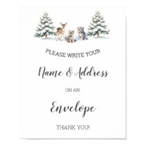Winter Woodland Baby Shower Address An Envelope  Poster
