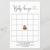 Winter Woodland Baby Shower Bingo Game