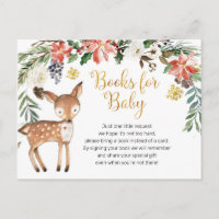 Winter Woodland Baby Shower Books for Baby Card