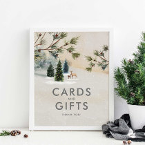 Winter Woodland Baby Shower Cards and Gifts Poster