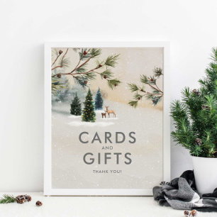 Winter Woodland Baby Shower Cards and Gifts Poster