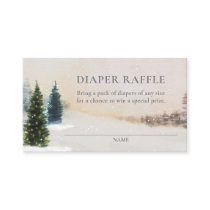 Winter Woodland Baby Shower Diaper Raffle Ticket Enclosure Card