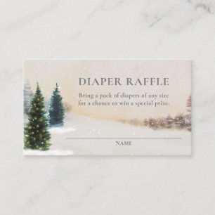 Winter Woodland Baby Shower Diaper Raffle Ticket Enclosure Card