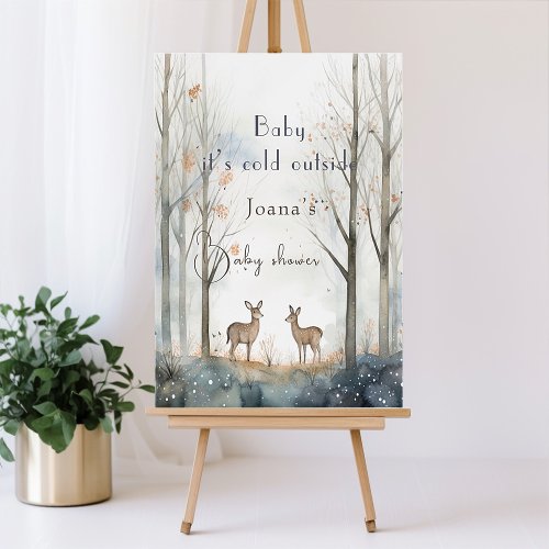 Winter woodland baby shower  foam board