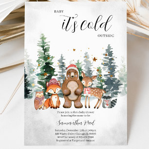 Winter Woodland Baby Shower Invitation