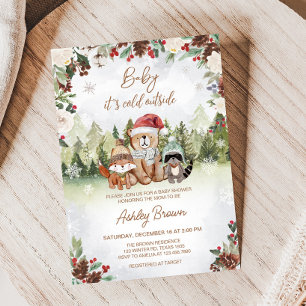 Winter Woodland Baby Shower  Invitation