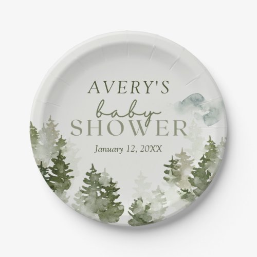 Winter Woodland Baby Shower  Paper Plates