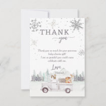 Winter Woodland Baby Shower Photo Thank You Card