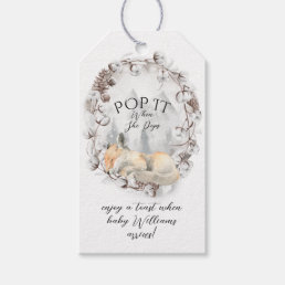 Winter Woodland Baby Shower Pop it When She Pops Gift Tags