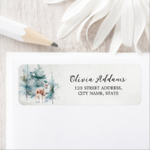 Winter Woodland Baby Shower Return Address Label