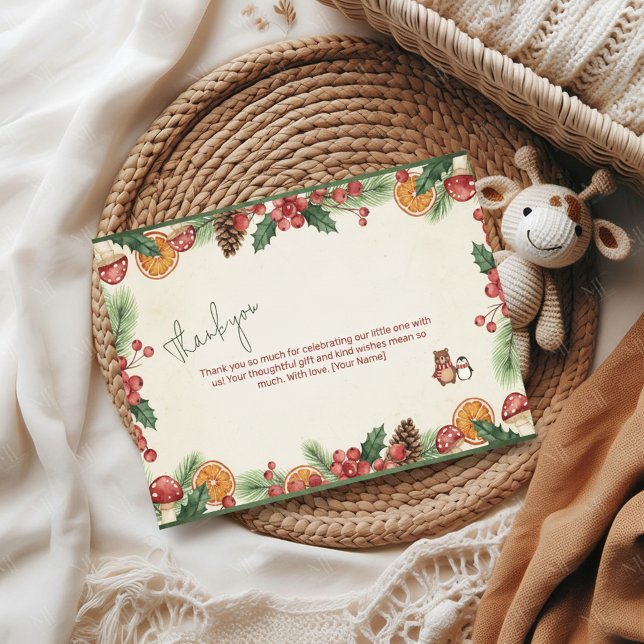 Winter Woodland Baby Shower Thank You Card (Creator Uploaded)