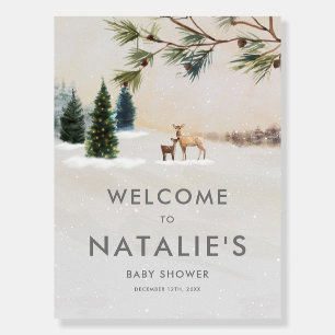 Winter Woodland Baby Shower Welcome Foam Core Sign