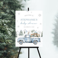 Winter Woodland Baby Shower Welcome Sign