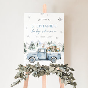 Winter Woodland Baby Shower Welcome Sign