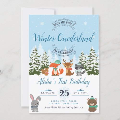 Winter Woodland Birthday Invitation