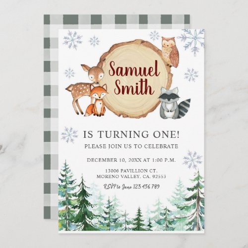 Winter Woodland Birthday Invitation