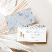 Winter woodland blue deer diaper raffle ticket enclosure card