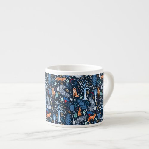 Winter Woodland BlueGold ID785 Espresso Cup