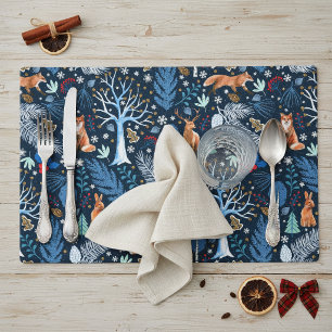 Winter Woodland Blue/Gold ID785 Placemat