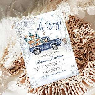 Winter Woodland Boy Baby Shower Invitation