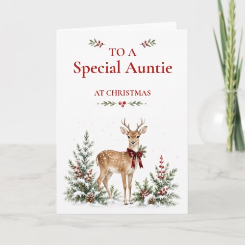 Winter Woodland Christmas Card for Auntie