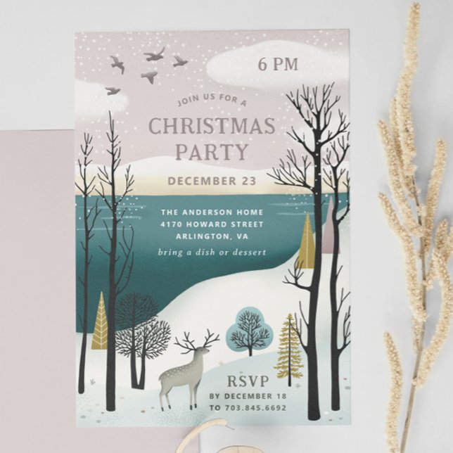 Winter Woodland Christmas Party | Nordic Forest Invitation (Creator Uploaded)