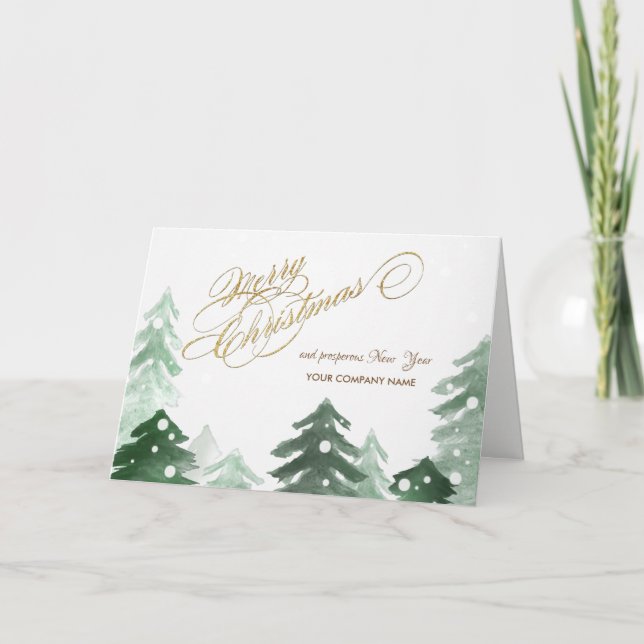 Winter Woodland,Company Greeting Holiday Card (Front)