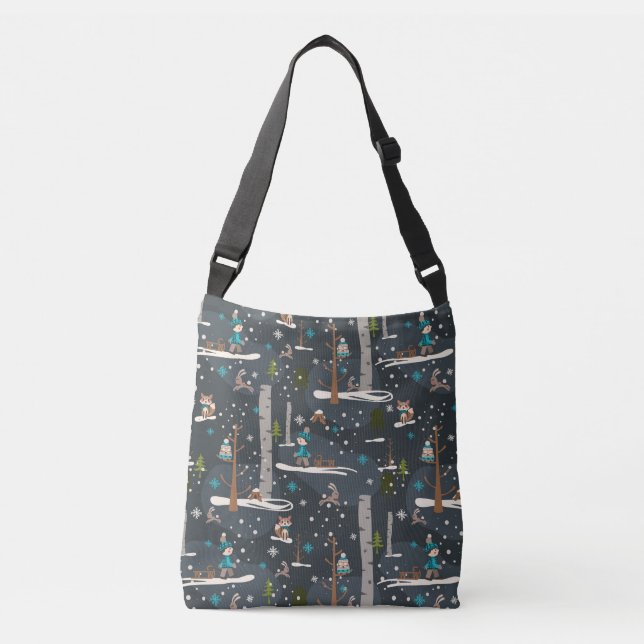 Winter Woodland Crossbody Bag (Front)