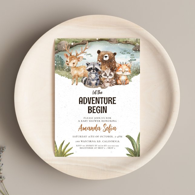 Winter Woodland Cute Animals Baby Shower Invitation (Creator Uploaded)