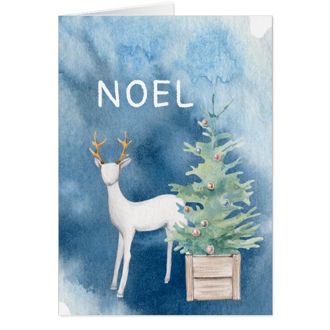 Winter Woodland/ Deer and Tree/ Noel Christmas (Front)