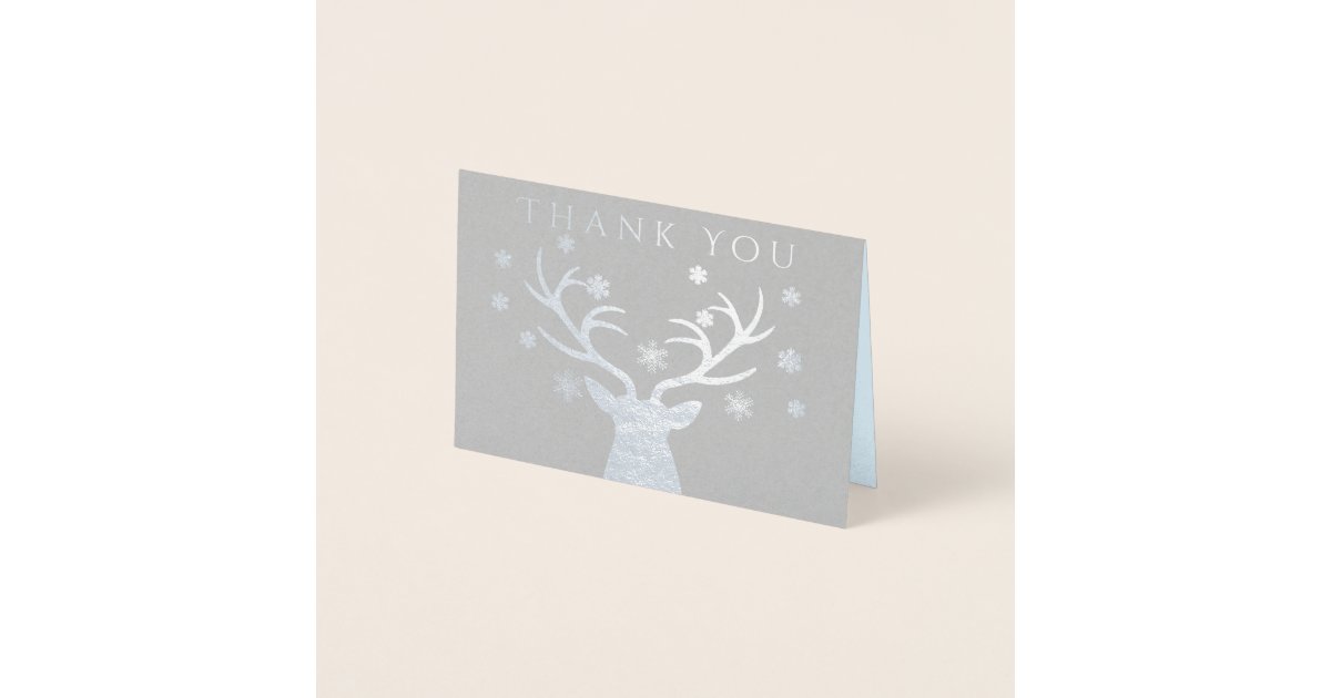 Winter Woodland Deer Baby Shower Thank You Cards Zazzle Com