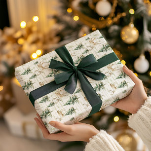 Winter Woodland Deer Christmas Wrapping Paper 
