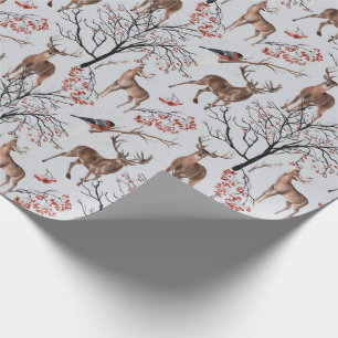 Winter Woodland Deer Holiday Christmas Wrapping Paper