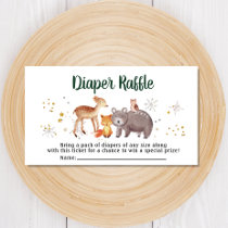 Winter Woodland Diaper Raffle Baby Shower Enclosure Card