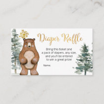 Winter Woodland Diaper Raffle Enclosure Card