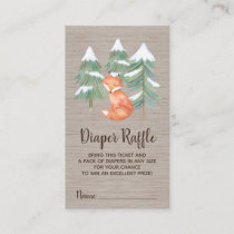 Winter Woodland Diaper Raffle Invitation Insert