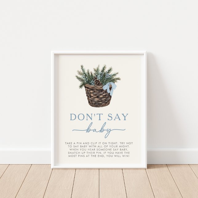 Winter Woodland Don't Say Baby Shower Game Sign (Creator Uploaded)