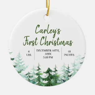 Winter Woodland First Christmas Ceramic Ornament