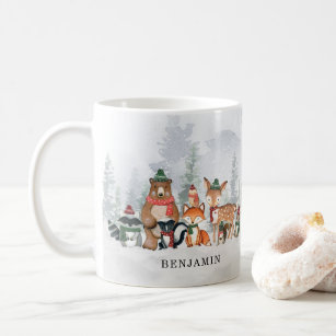 Winter Woodland Forest Animals Kids Holiday Gift Coffee Mug