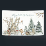 Winter Woodland Forest | Baby Shower Banner<br><div class="desc">Welcome your birthday guests with your own welcome banner. These designs can be personalized for your special occasion and would be perfect for your baby shower, birthday party and many more special occasions. Add your custom wording to this design by using the "Edit this design template" boxes on the right-hand...</div>